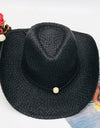 Tied Adjustable Lala Grass Woven Hat