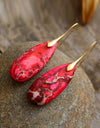 Handmade Teardrop Shape Natural Stone Dangle Earrings