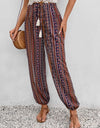 Tassel Printed High Waist Pants