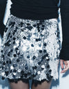 Sequin Mid-Rise Waist Skirt