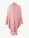 Multicolored Fringe Trim Poncho