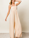 BiBi Texture Sleeveless Wide Leg Jumpsuit