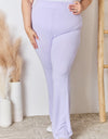 RISEN Full Size High Waist Ultra Soft Knit Flare Pants