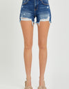 RISEN Full Size High Rise Distressed Denim Shorts