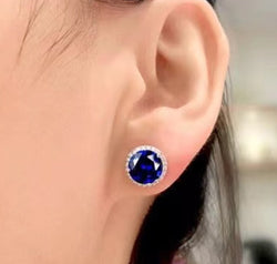 Contrast 2 Carat Moissanite Platinum-Plated Stud Earrings