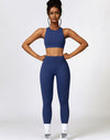 Cutout Cropped Sport Tank and Leggings Set