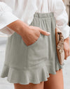 Full Size Ruffled Elastic Waist Shorts