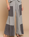 POL Ribbed Contrast Wide Leg Pants