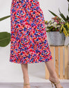 Celeste Full Size Floral A-Line Midi Skirt