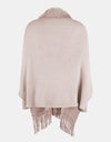 Fringe Open Front Long Sleeve Poncho