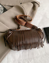 PU Leather Fringe Studded Crossbody Bag