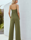 V-Neck Spaghetti Strap Wide Leg Jumpsuit