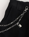 Double Layered Iron Chain Belt with Lock Charm