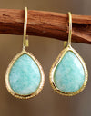 Handmade Natural Stone Teardrop Earrings