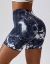 Tie Dye Wide Waistband Slim Fit Sports Shorts