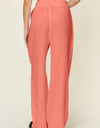 Double Take Full Size Texture Drawstring Wide Leg Pants