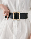 Rectangle Buckle Elastic Wide Belt