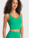 Deep V-Neck Crop Sports Bra