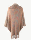 Multicolored Fringe Trim Poncho