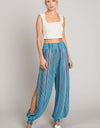 Cotton Bleu by Nu Label Striped Smocked Cover Up Pants