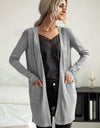 Ribbed Longline Open Front Cardigan