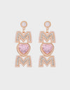 MOM Pearl Rhinestone Alloy Earrings