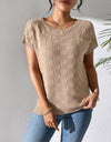 Round Neck Short Sleeve Knit Top