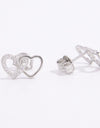 925 Sterling Silver Zircon Heart Earrings