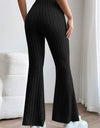 Basic Bae Full Size Ribbed High Waist Flare Pants