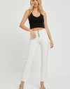 RISEN Full Size Mid-Rise Tummy Control Straight Jeans