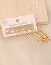 3 Piece Gold-Plated Stainless Steel Earrings