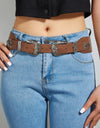 Double Buckle PU Leather Belt