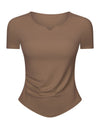 Notched Short Sleeve Active T-Shirt