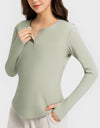 Round Neck Long Sleeve Sport Top