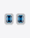 2 Carat Moissanite Stud Earrings in Indigo