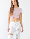 LITZ LA Distressed Bermuda Denim Shorts