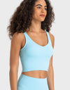 Deep V-Neck Crop Sports Bra