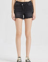 BAYEAS Stepped Waist Raw Hem Denim Shorts