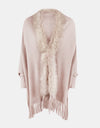 Fringe Open Front Long Sleeve Poncho