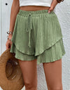 Tied Layered High Waist Shorts