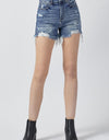 RISEN High Rise Distressed Denim Shorts