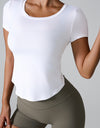 Cutout Round Neck Short Sleeve Active T-Shirt