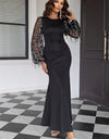 Sequin Round Neck Maxi Dress