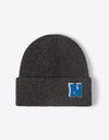 Letter N Patch Cuffed Knit Beanie