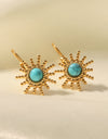 18K Gold Plated Sun-Shaped Earrings