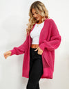 Open Front Dropped Shoulder Cardigan