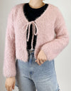 Tied Open Front Dropped Shoulder Cardigan