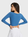 Cutout Long Sleeve Cropped Sports Top