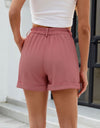 Roll Trim Half Elastic Waist Shorts