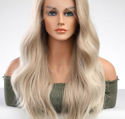 13*2" Lace Front Wigs Synthetic Long Wave 25" 150% Density